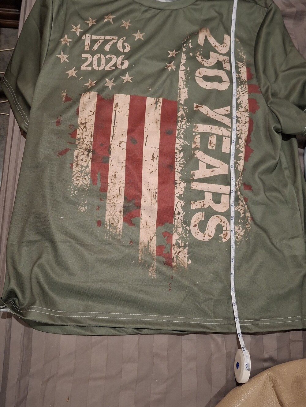 Men's Patriotic 250th Anniversary Graphic Tee - Olive - Picture 4 of 7